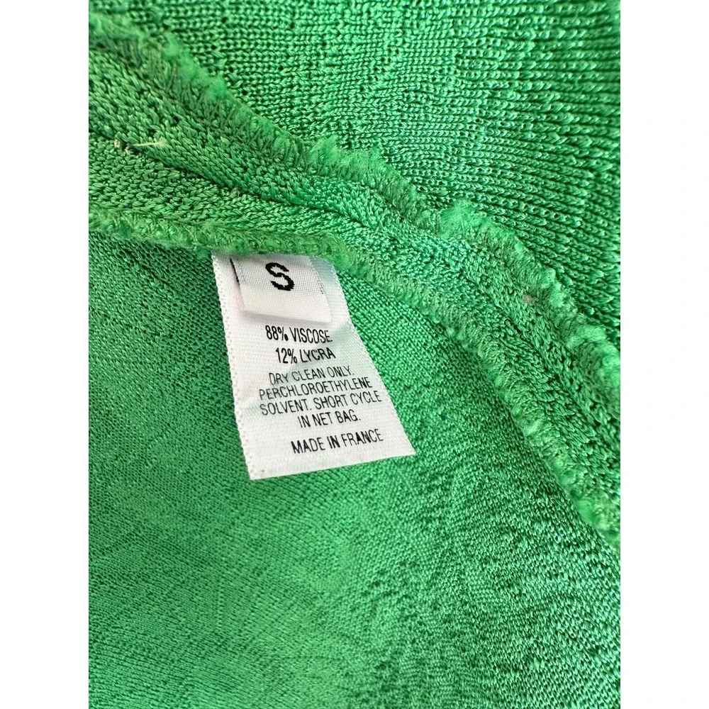RET $2500 Paula Hian Green Skirt and Asymmetrical Jacket 2pc Set Size Small